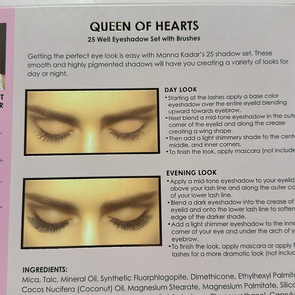 Manna Kadar Beauty Queen of Hearts 25 Well Eye Shadow Set with Brushes. - Picture 5 of 5